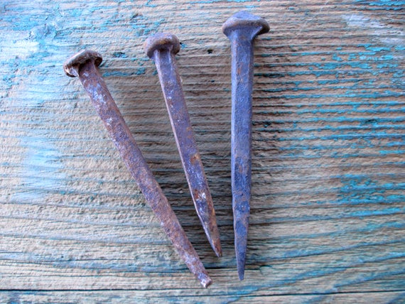 Large rusty nails
